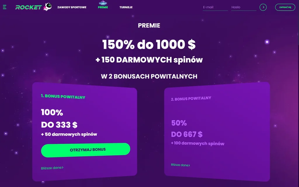 Casino Rocket Bonus Powitalny