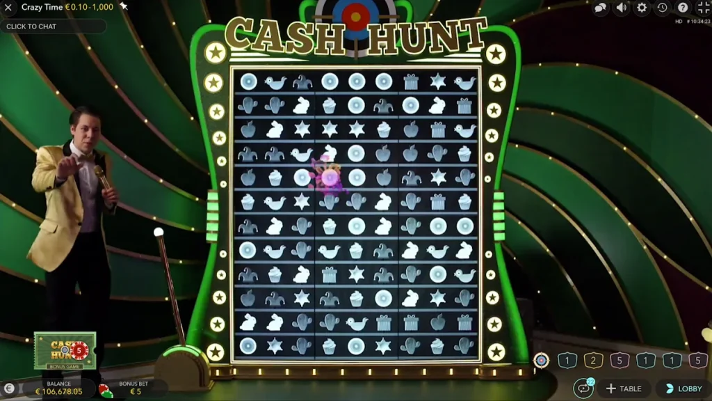 crazy time cash hunt