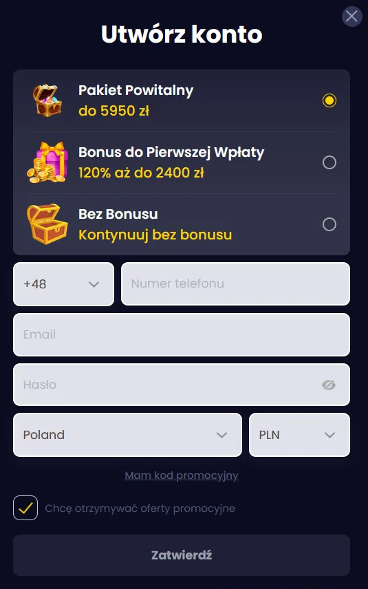SlotsGem Formularz Rejestracyjny SlotsGem Formularz Rejestracyjny