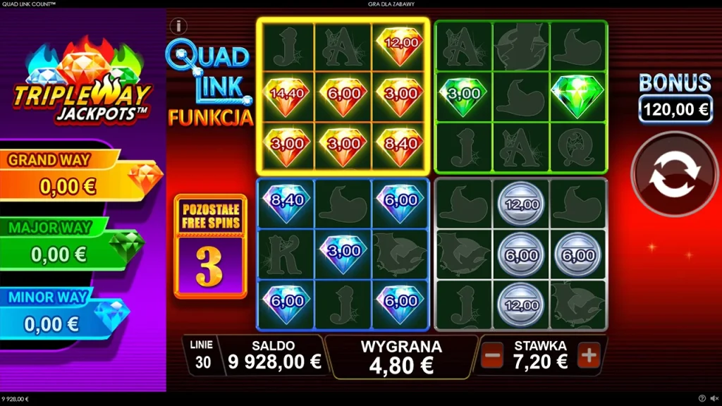 Quad Link Count Gra Bonusowa Quad Link Count Gra Bonusowa