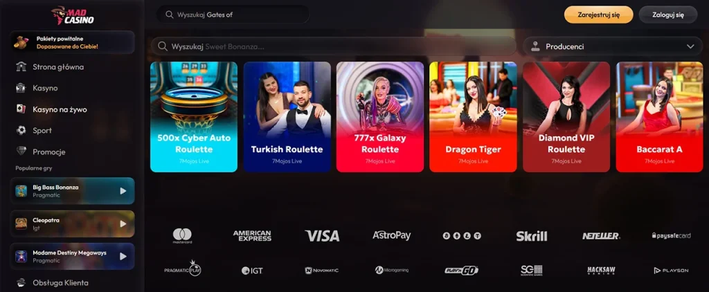 MadCasino Z Krupierem Na Zywo