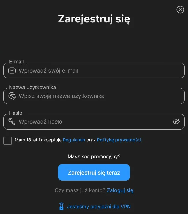 Need For Spin Formularz Rejestracyjny