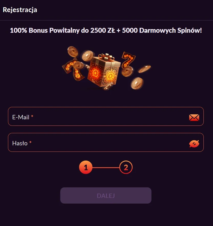 Fireball Casino Formularz Rejestracyjny