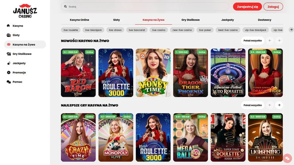 Janusz Casino Z Krupierem Na Zywo
