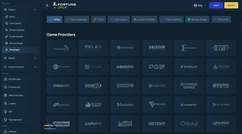 FortuneJack Dostawcy