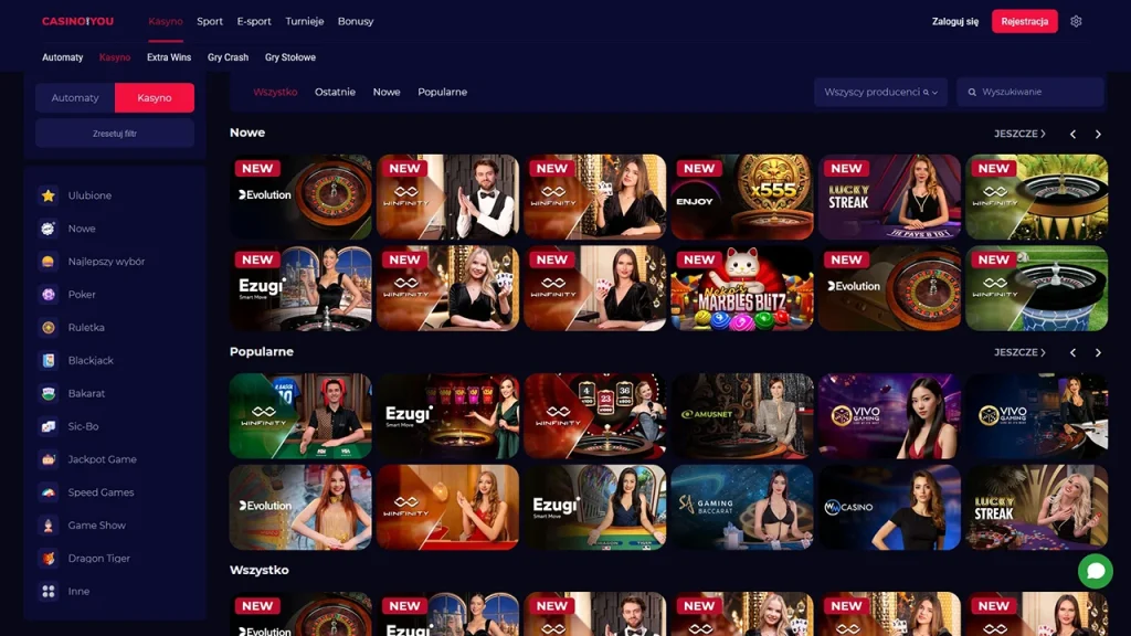 CasinoAndYou Z Krupierem Na Zywo