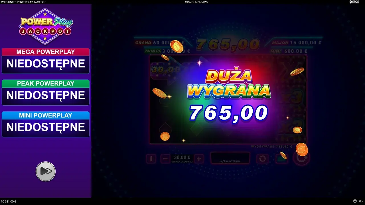 Wild Linx™ Powerplay Jackpot Wygrana Wild Linx™ Powerplay Jackpot Wygrana