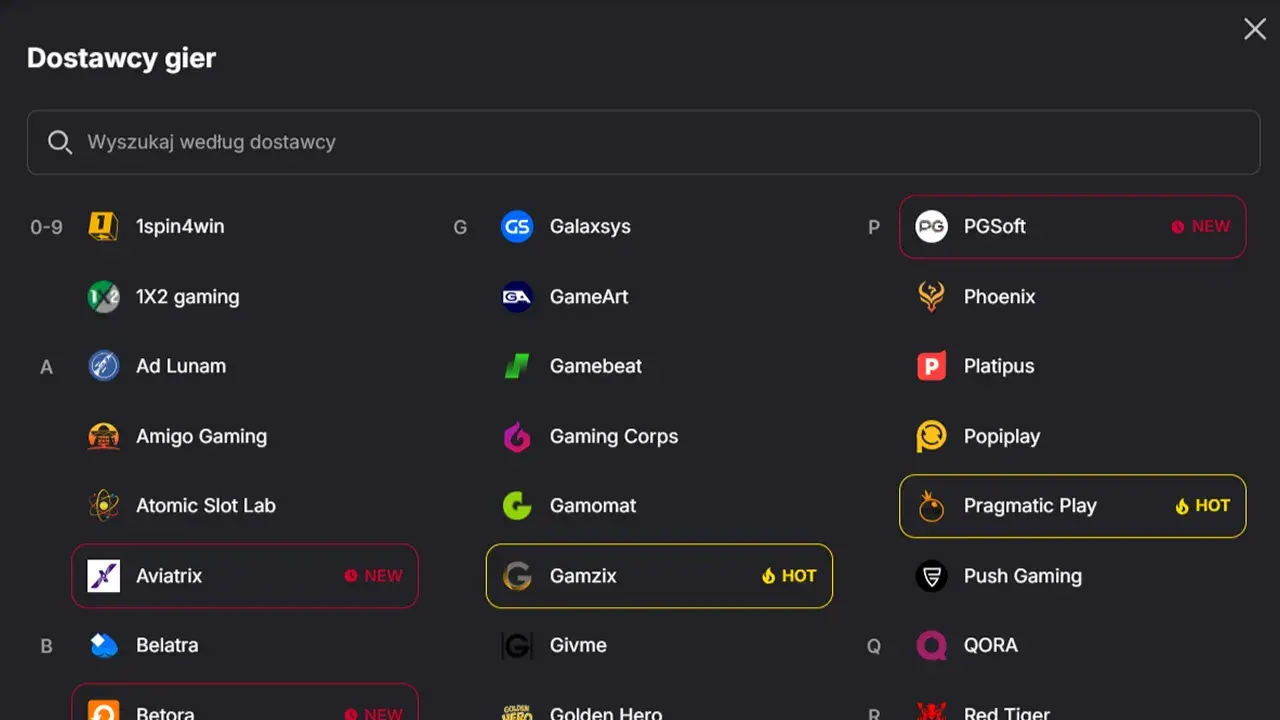 FieryPlay Casino Dostawcy FieryPlay Casino Dostawcy