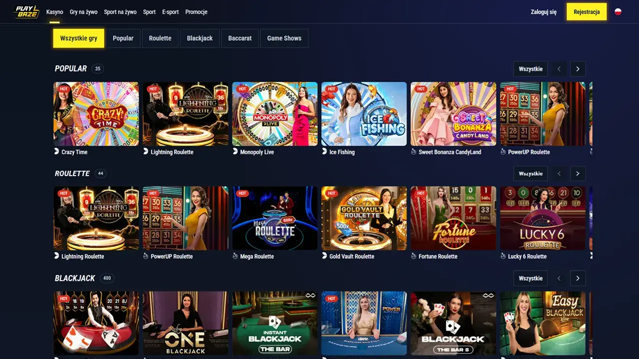 PlayBaze Casino Krupier na Żywo